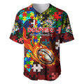 Dolphins Autism Awareness Baseball Jersey Puzzle Flames Rugby Ball