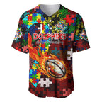 Dolphins Autism Awareness Baseball Jersey Puzzle Flames Rugby Ball