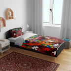 Dolphins Autism Awareness Bedding Set Puzzle Flames Rugby Ball