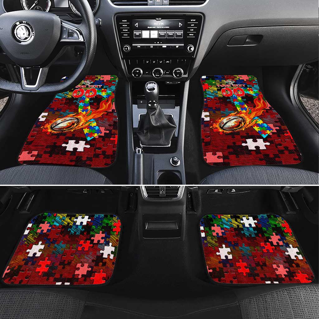 Dolphins Autism Awareness Car Mats Puzzle Flames Rugby Ball
