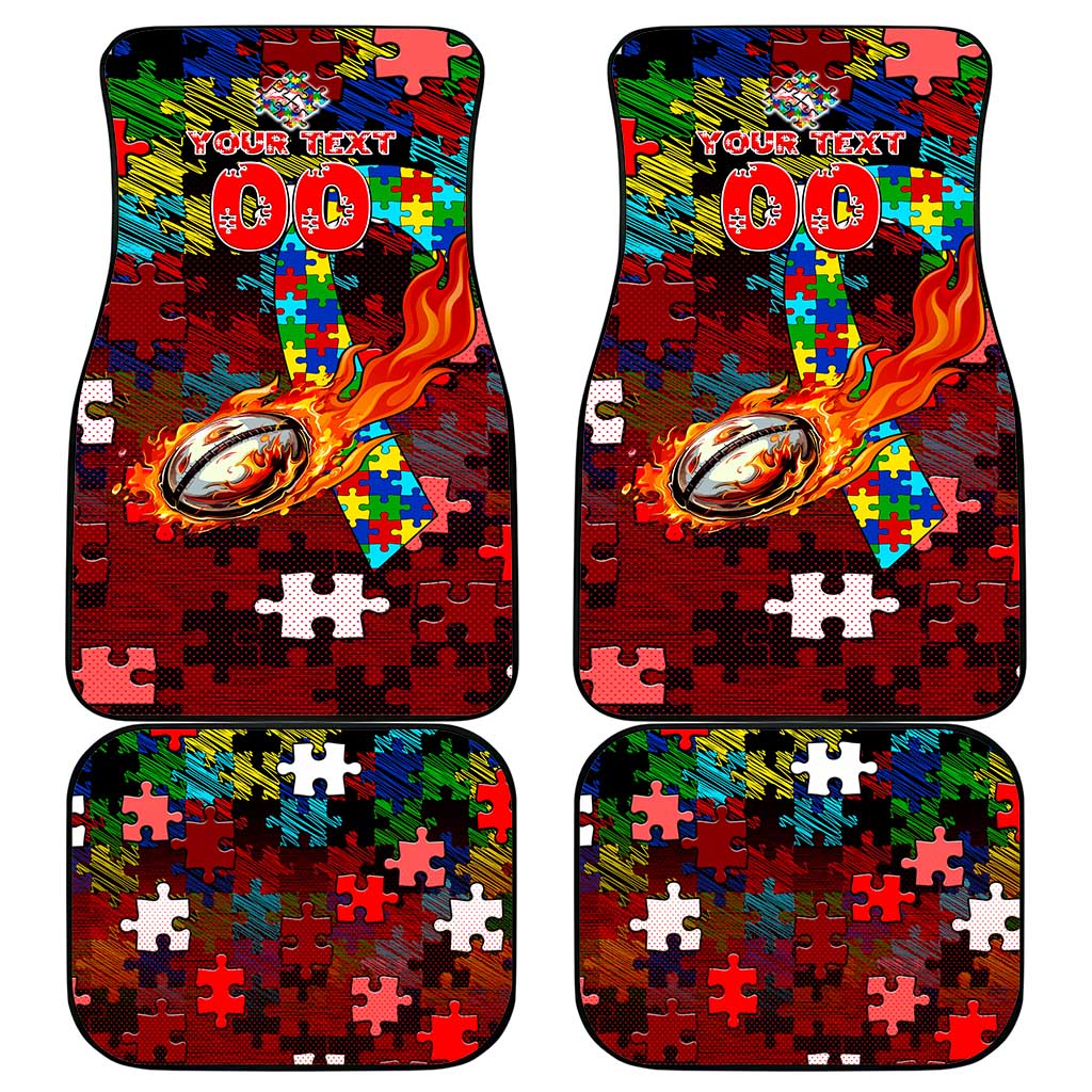 Dolphins Autism Awareness Car Mats Puzzle Flames Rugby Ball
