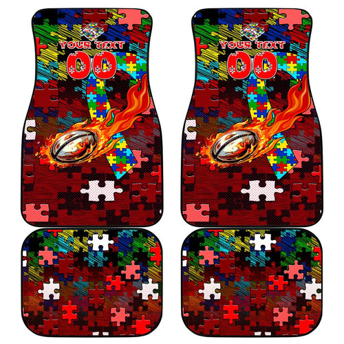 Dolphins Autism Awareness Car Mats Puzzle Flames Rugby Ball