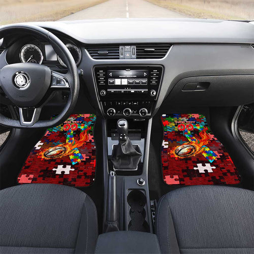 Dolphins Autism Awareness Car Mats Puzzle Flames Rugby Ball
