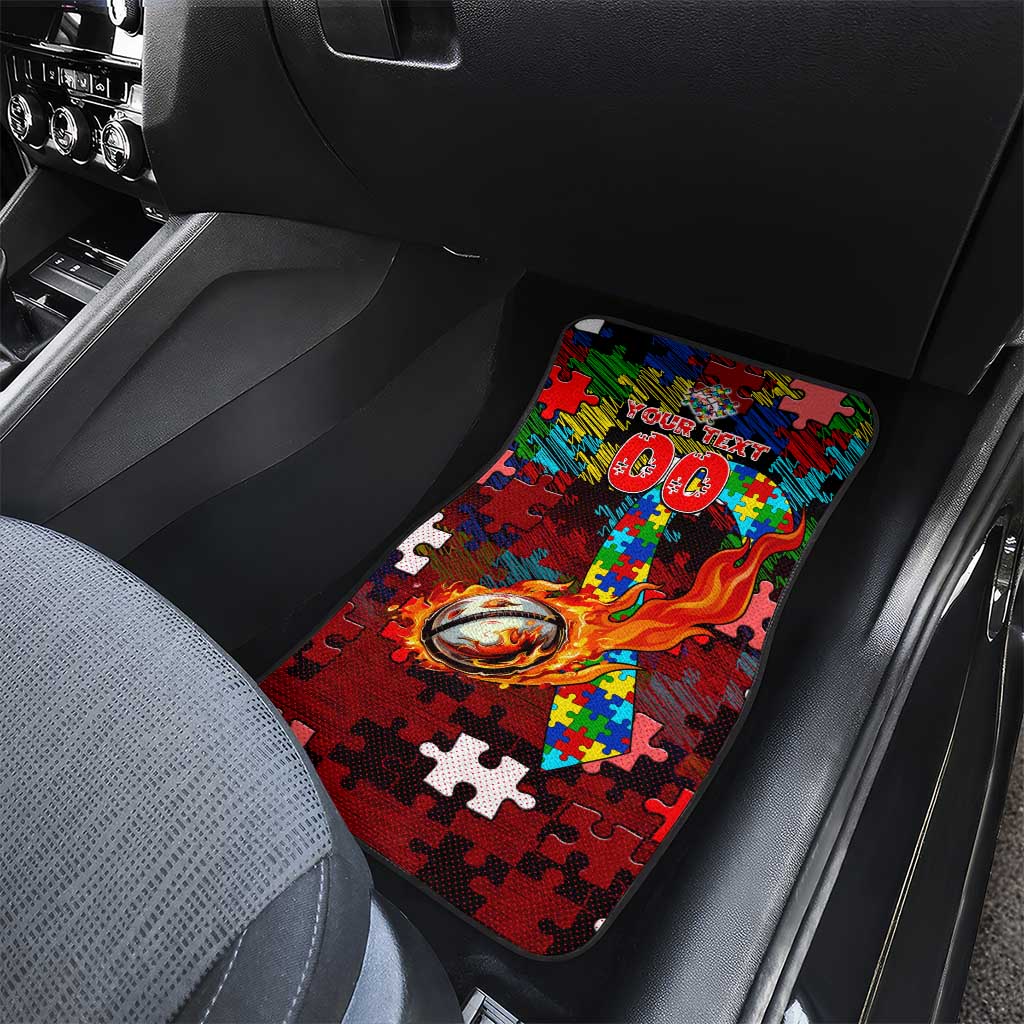 Dolphins Autism Awareness Car Mats Puzzle Flames Rugby Ball