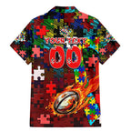 Dolphins Autism Awareness Family Matching Mermaid Dress and Hawaiian Shirt Puzzle Flames Rugby Ball