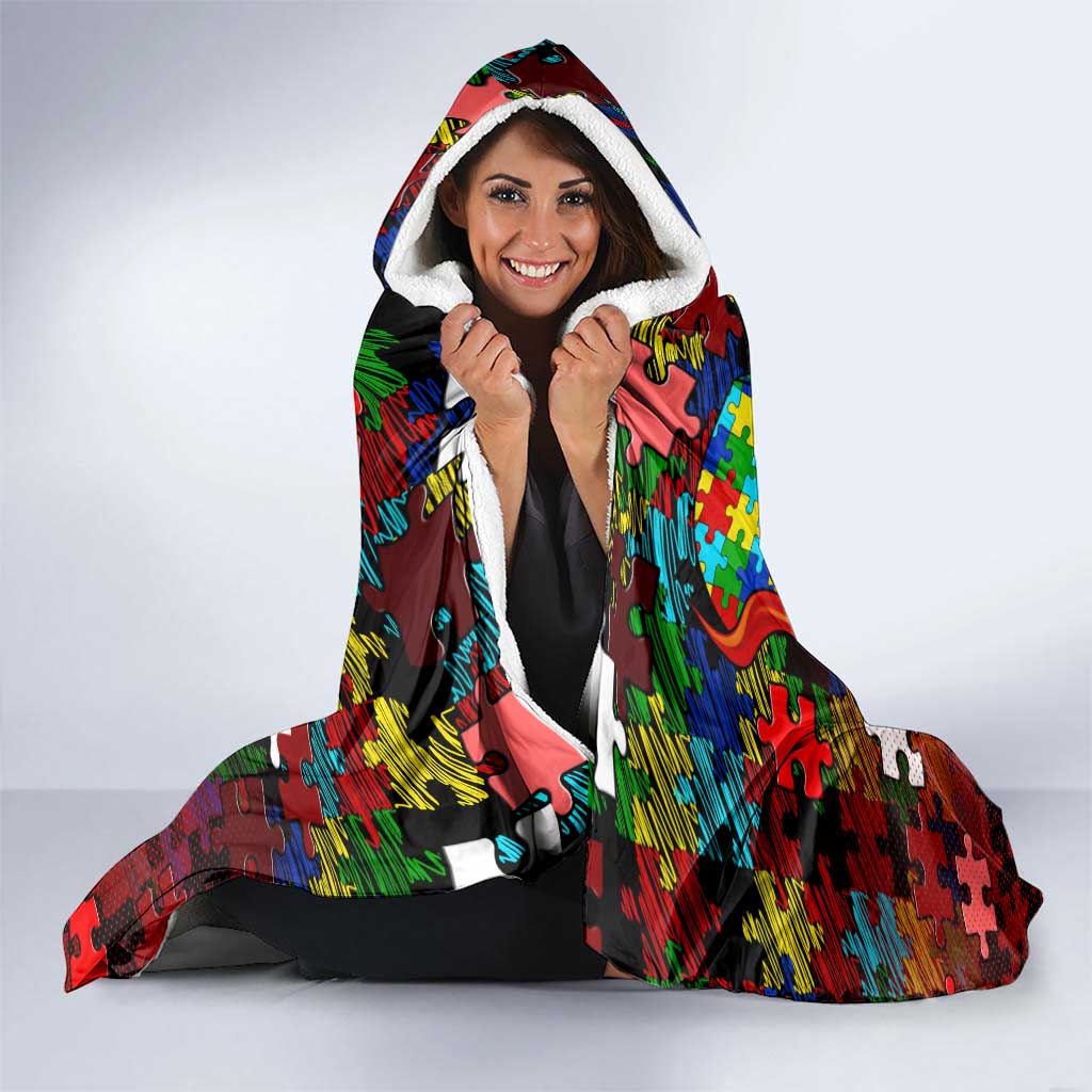 Dolphins Autism Awareness Hooded Blanket Puzzle Flames Rugby Ball