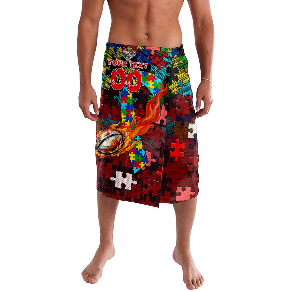Dolphins Autism Awareness Lavalava Puzzle Flames Rugby Ball
