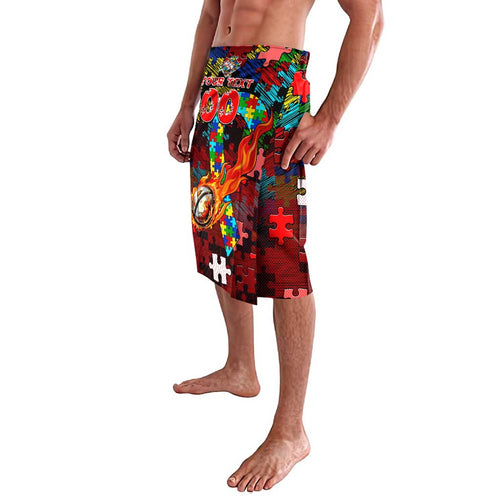 Dolphins Autism Awareness Lavalava Puzzle Flames Rugby Ball