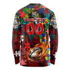 Dolphins Autism Awareness Long Sleeve Shirt Puzzle Flames Rugby Ball