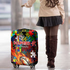 Dolphins Autism Awareness Luggage Cover Puzzle Flames Rugby Ball