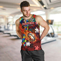 Dolphins Autism Awareness Men Tank Top Puzzle Flames Rugby Ball