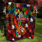 Dolphins Autism Awareness Quilt Puzzle Flames Rugby Ball