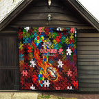 Dolphins Autism Awareness Quilt Puzzle Flames Rugby Ball