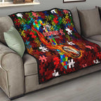 Dolphins Autism Awareness Quilt Puzzle Flames Rugby Ball