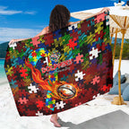 Dolphins Autism Awareness Sarong Puzzle Flames Rugby Ball