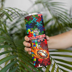 Dolphins Autism Awareness Skinny Tumbler Puzzle Flames Rugby Ball