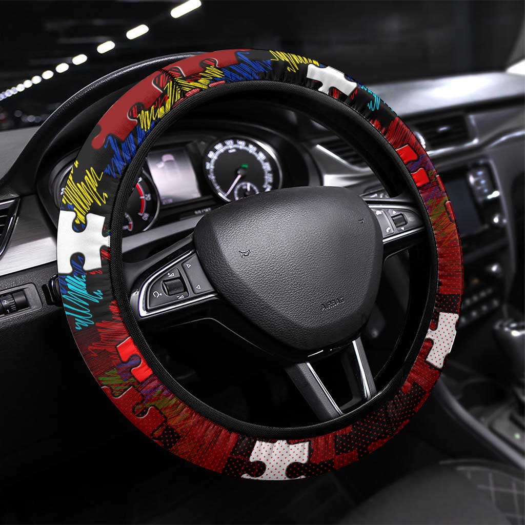 Dolphins Autism Awareness Steering Wheel Cover Puzzle Flames Rugby Ball