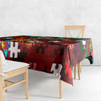 Dolphins Autism Awareness Tablecloth Puzzle Flames Rugby Ball