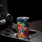 Dolphins Autism Awareness Tumbler Cup Puzzle Flames Rugby Ball