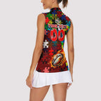 Dolphins Autism Awareness Women Sleeveless Polo Shirt Puzzle Flames Rugby Ball
