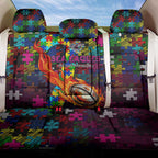 Sea Eagles Autism Awareness Back Car Seat Cover Puzzle Flames Rugby Ball