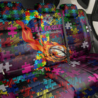 Sea Eagles Autism Awareness Back Car Seat Cover Puzzle Flames Rugby Ball