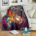 Sea Eagles Autism Awareness Blanket Puzzle Flames Rugby Ball