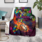 Sea Eagles Autism Awareness Blanket Puzzle Flames Rugby Ball