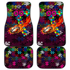 Sea Eagles Autism Awareness Car Mats Puzzle Flames Rugby Ball