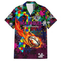 Sea Eagles Autism Awareness Hawaiian Shirt Puzzle Flames Rugby Ball