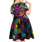Sea Eagles Autism Awareness Kid Short Sleeve Dress Puzzle Flames Rugby Ball