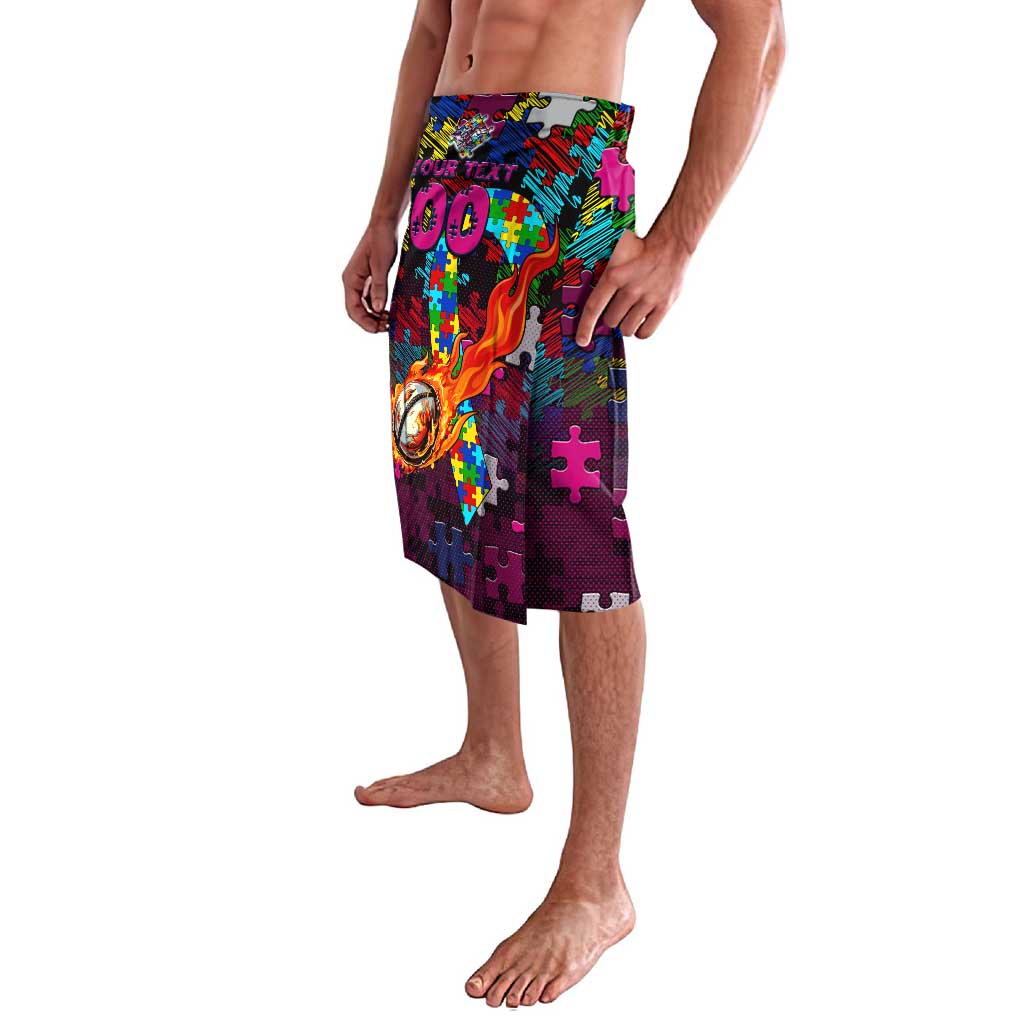Sea Eagles Autism Awareness Lavalava Puzzle Flames Rugby Ball