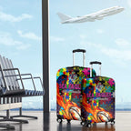 Sea Eagles Autism Awareness Luggage Cover Puzzle Flames Rugby Ball