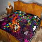 Sea Eagles Autism Awareness Quilt Puzzle Flames Rugby Ball