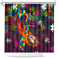 Sea Eagles Autism Awareness Shower Curtain Puzzle Flames Rugby Ball