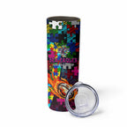 Sea Eagles Autism Awareness Skinny Tumbler Puzzle Flames Rugby Ball