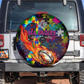 Sea Eagles Autism Awareness Spare Tire Cover Puzzle Flames Rugby Ball