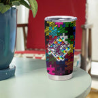 Sea Eagles Autism Awareness Tumbler Cup Puzzle Flames Rugby Ball