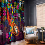 Sea Eagles Autism Awareness Window Curtain Puzzle Flames Rugby Ball