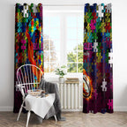 Sea Eagles Autism Awareness Window Curtain Puzzle Flames Rugby Ball