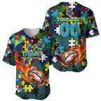 Titans Autism Awareness Baseball Jersey Puzzle Flames Rugby Ball
