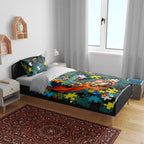 Titans Autism Awareness Bedding Set Puzzle Flames Rugby Ball