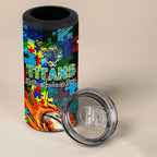 Titans Autism Awareness 4 in 1 Can Cooler Tumbler Puzzle Flames Rugby Ball