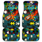 Titans Autism Awareness Car Mats Puzzle Flames Rugby Ball