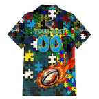 Titans Autism Awareness Family Matching Mermaid Dress and Hawaiian Shirt Puzzle Flames Rugby Ball