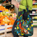 Titans Autism Awareness Grocery Bag Puzzle Flames Rugby Ball