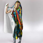 Titans Autism Awareness Hooded Blanket Puzzle Flames Rugby Ball