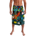 Titans Autism Awareness Lavalava Puzzle Flames Rugby Ball