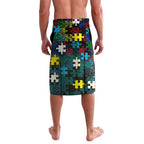 Titans Autism Awareness Lavalava Puzzle Flames Rugby Ball