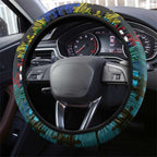 Titans Autism Awareness Steering Wheel Cover Puzzle Flames Rugby Ball